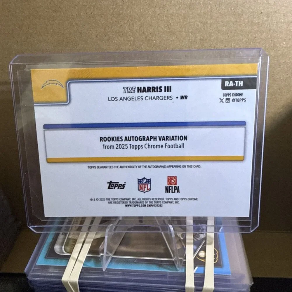 2025 Topps Chrome Tre Harris III  Teal Green Rookie Auto 139/199 RA-TH Chargers